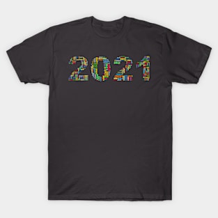 Year 2021 in multiple colours 1 T-Shirt